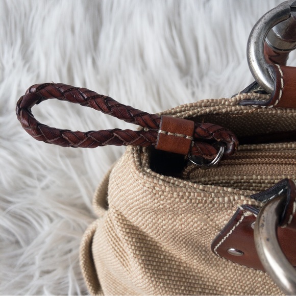 FOSSIL Shoulder Bag Purse with Woven Leather Straps - Picture 5 of 16